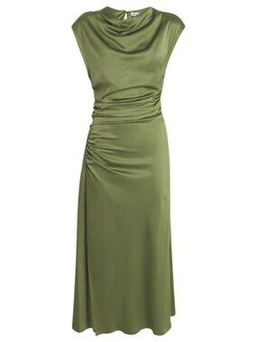 Simkhai Satin Ruched Burke Midi Dress